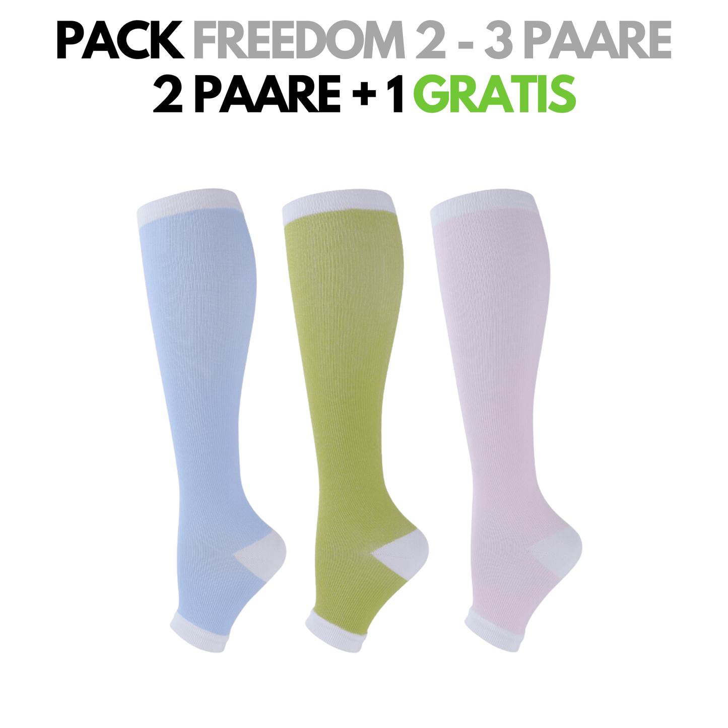 FitFree - Kompressionsstrümpfe mit offener Spitze (Unisex)