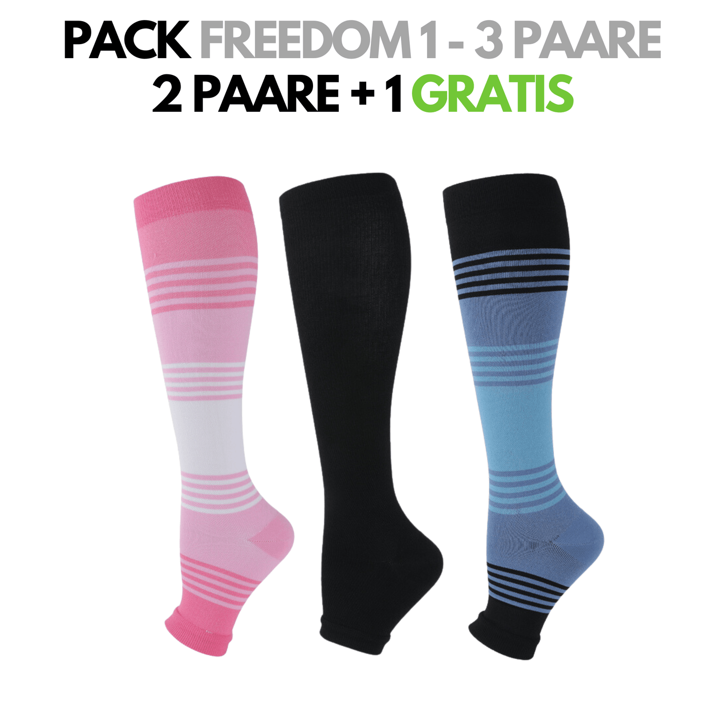 FitFree - Kompressionsstrümpfe mit offener Spitze (Unisex)