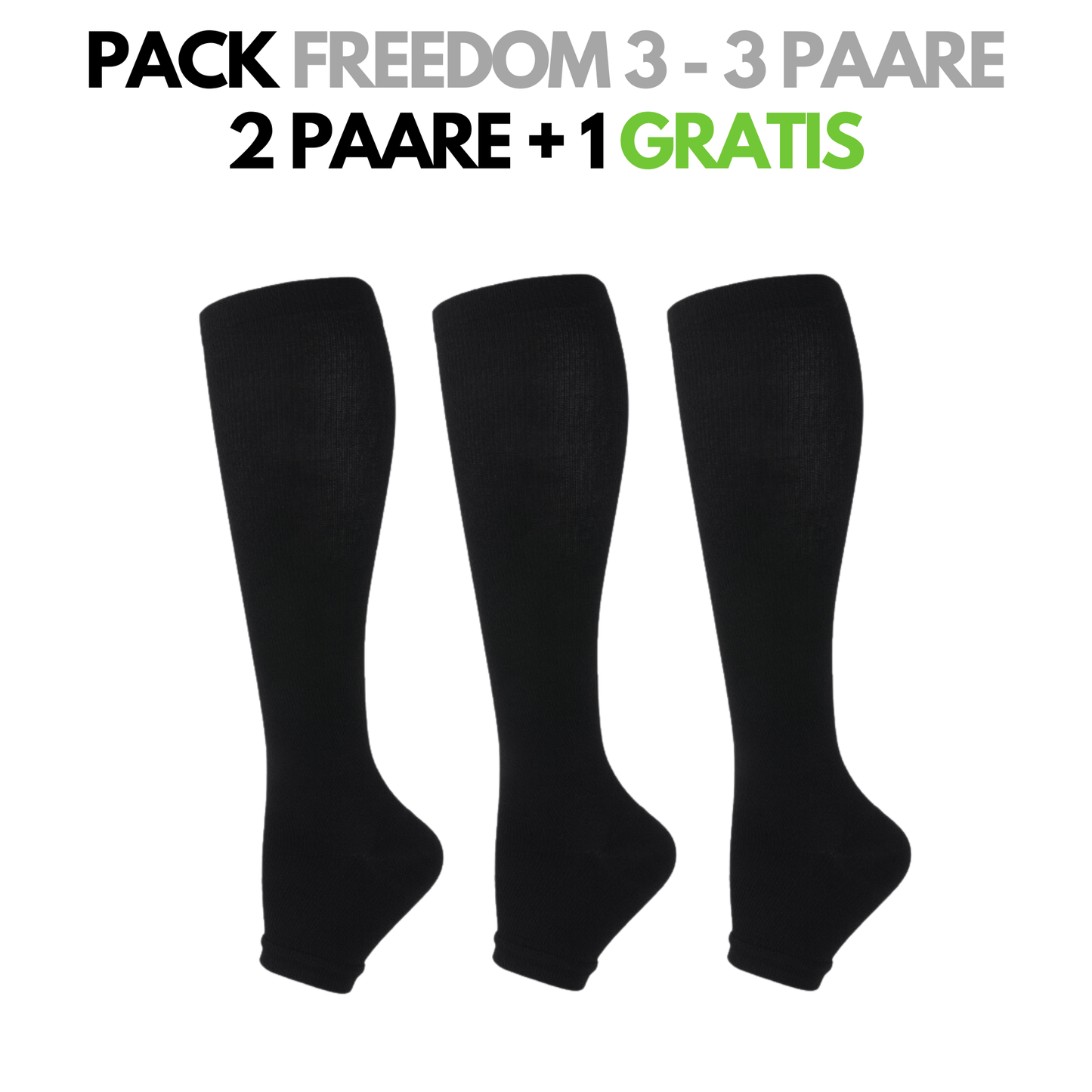 FitFree - Kompressionsstrümpfe mit offener Spitze (Unisex)