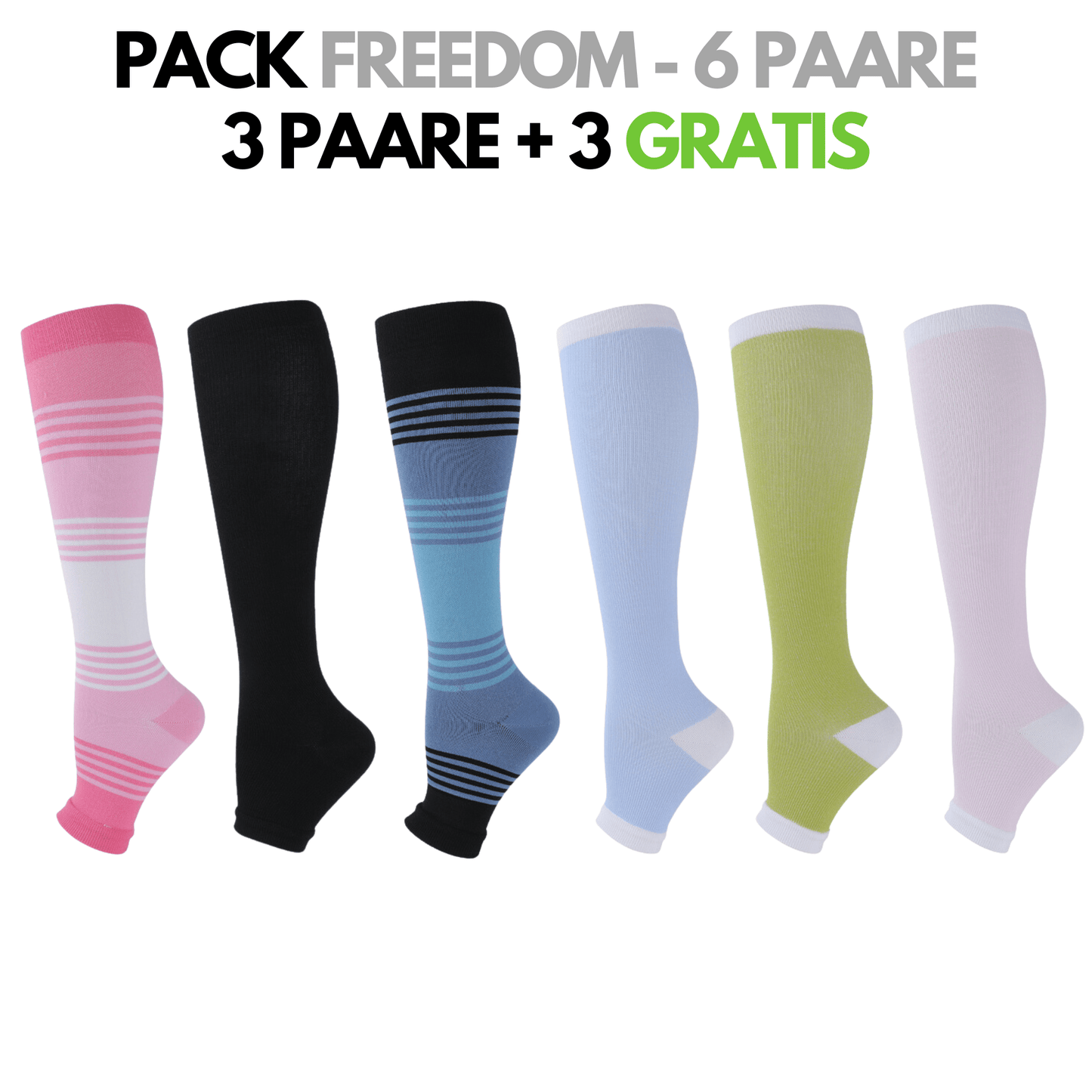 FitFree - Kompressionsstrümpfe mit offener Spitze (Unisex)